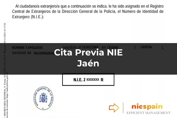 Cita previa NIE y tramitación gestoría Profesional en Jaén