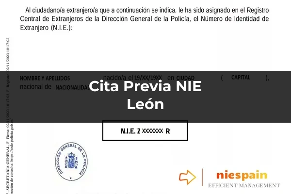 Cita previa NIE y tramitación gestoría Profesional en León