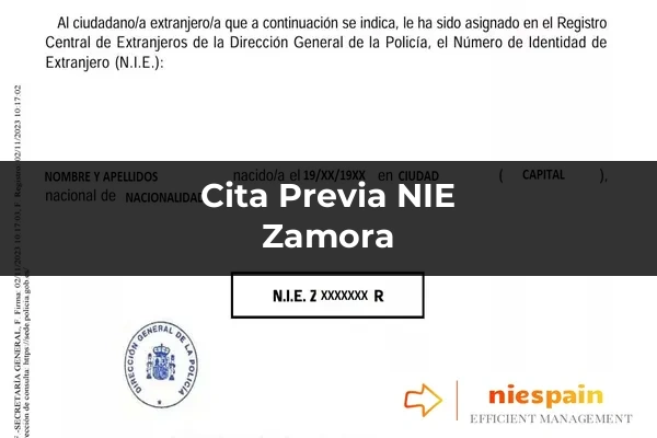 Cita previa NIE y tramitación gestoría Profesional en Zamora