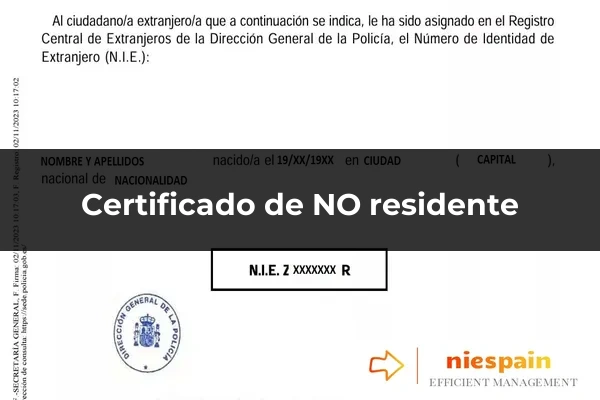 Certificado de NO residente