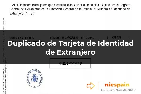 Duplicado de Tarjeta de Identidad de Extranjero