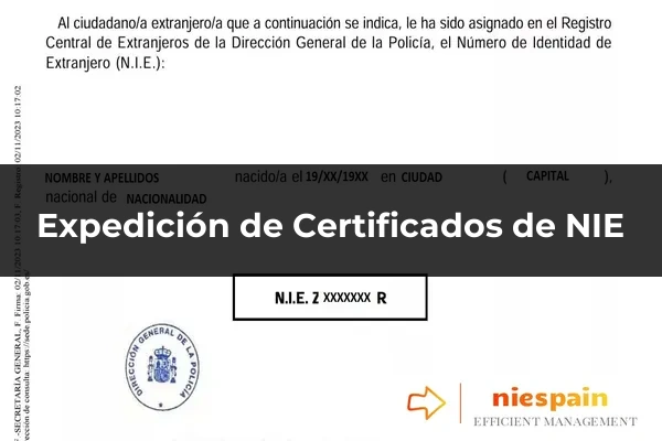 Expedición de Certificados de NIE