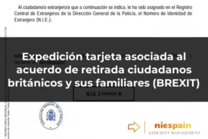 Expedición tarjeta asociada al acuerdo de retirada ciudadanos británicos y sus familiares (BREXIT)