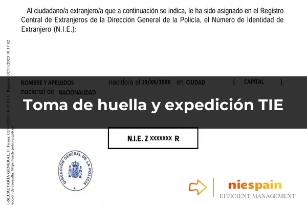 Toma de huella y expedición TIE