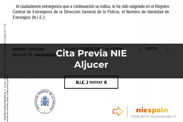 Cita previa NIE y tramitación gestoría Profesional en Aljucer