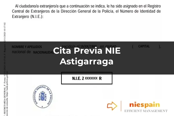 Cita previa NIE y tramitación gestoría Profesional en Astigarraga