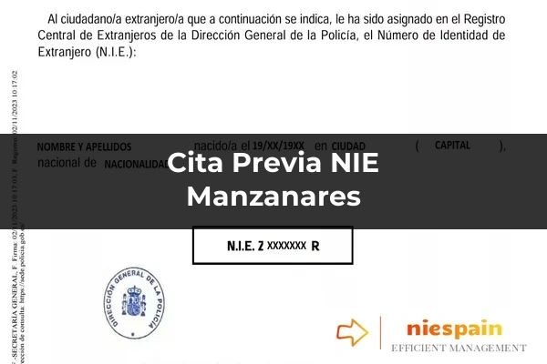 Cita previa NIE y tramitación gestoría Profesional en Manzanares