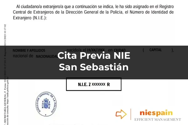 Cita previa NIE y tramitación gestoría Profesional en San Sebastián