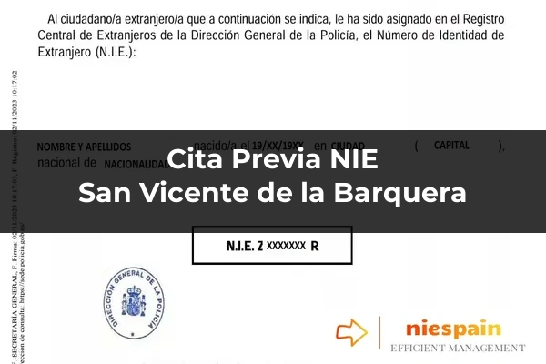 Cita previa NIE y tramitación gestoría Profesional en San Vicente de la Barquera