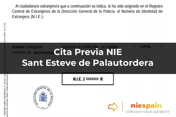 Cita previa NIE y tramitación gestoría Profesional en Sant Esteve de Palautordera