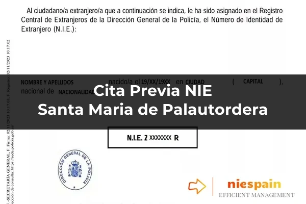 Cita previa NIE y tramitación gestoría Profesional en Santa Maria de Palautordera