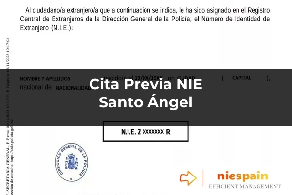 Cita previa NIE y tramitación gestoría Profesional en Santo Ángel