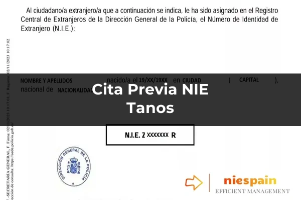 Cita previa NIE y tramitación gestoría Profesional en Tanos
